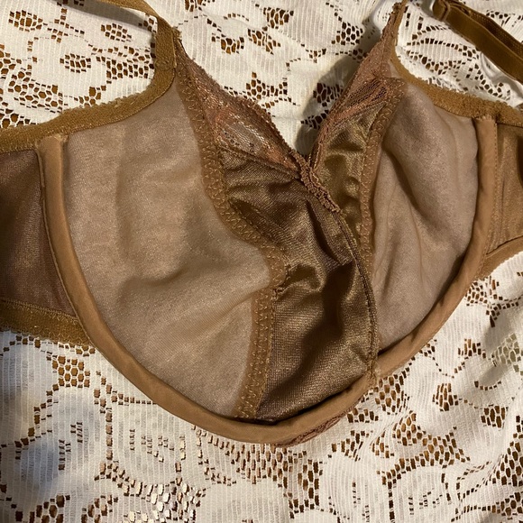 Ladies Vintage Bra Brown Satin Lily of France 34B - Picture 3 of 4